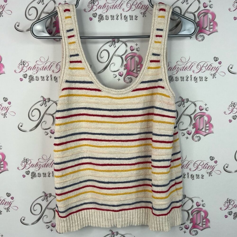 Madewell tank top knit striped multicolor knitted boho Striped Tank Top